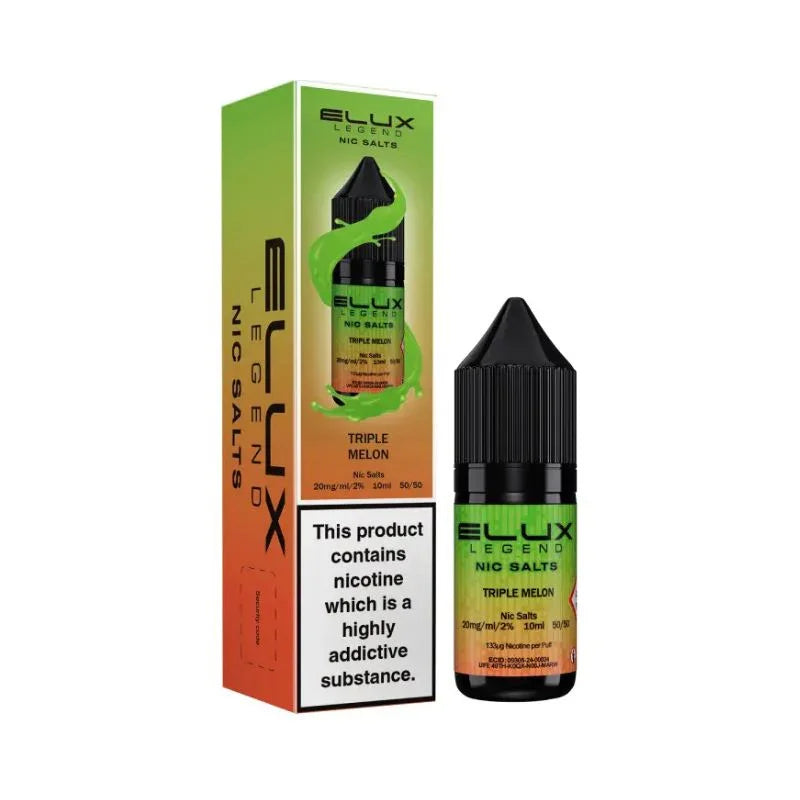 Elux Legend Nic Salt Vape Juice Triple Melon Flavour