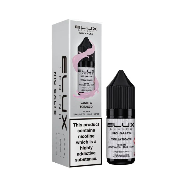 Elux Legend Nic Salt Vape Juice Vanilla Tobacco Flavour
