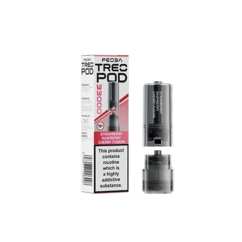 Feoba Treo 33K Vape Pods Strawberry Raspberry Cherry Fusion Flavour