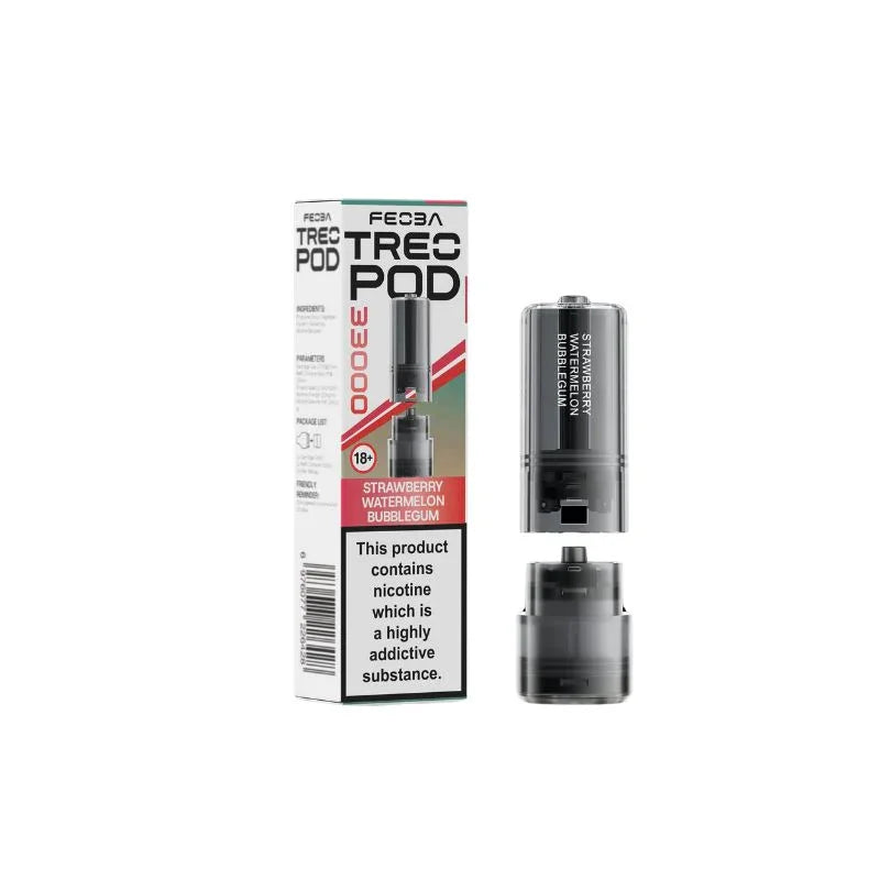 Feoba Treo 33K Vape Pods Straw Watermelon Bluebblegum Flavour