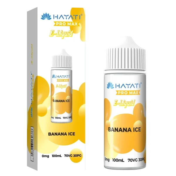 Hayati Pro Max 100ml 70/30 VG/PG Shortfill Vape E-liquid Banana Ice Flavour