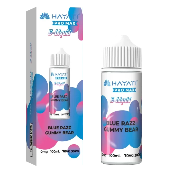 Hayati Pro Max 100ml 70/30 VG/PG Shortfill Vape E-liquid Blue Razz Gummy Bear Flavour