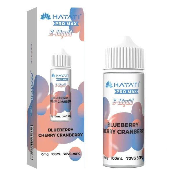Hayati Pro Max 100ml 70/30 VG/PG Shortfill Vape E-liquid Blueberry Cherry Cranberry Flavour