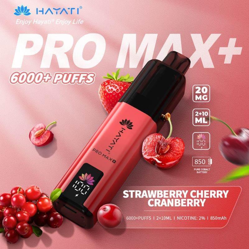 Hayati Pro Max Plus 6000 Vape Kit Strawberry Cherry Cranberry Flavour