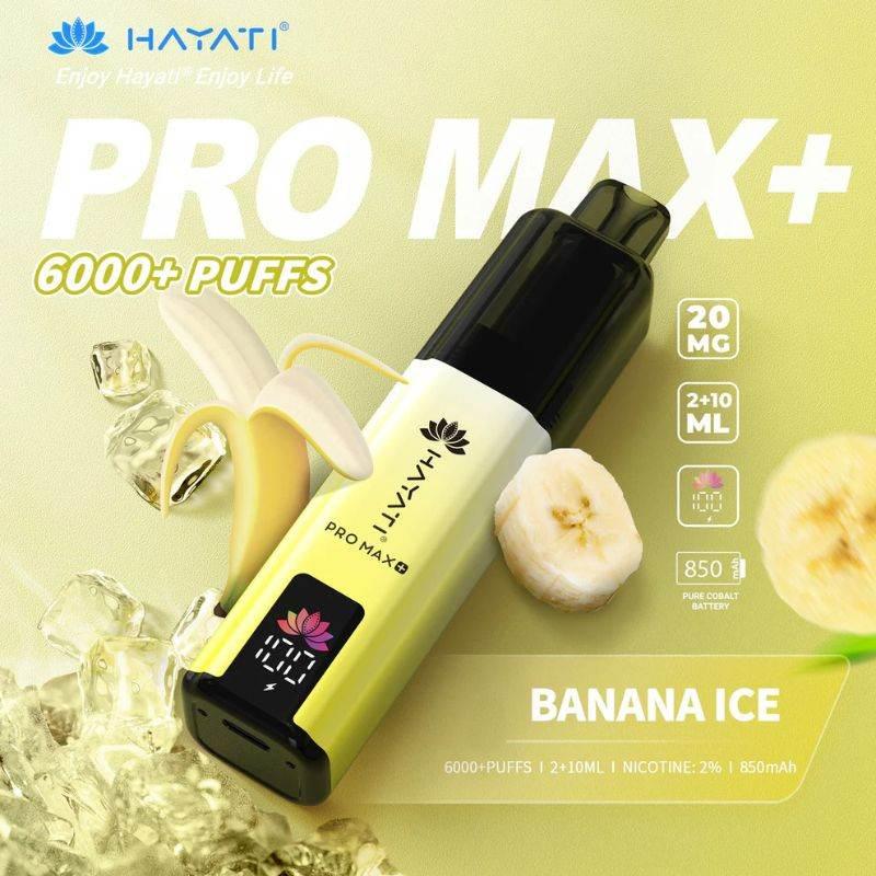 Hayati Pro Max Plus 6000 Vape Kit Banana Ice Flavour