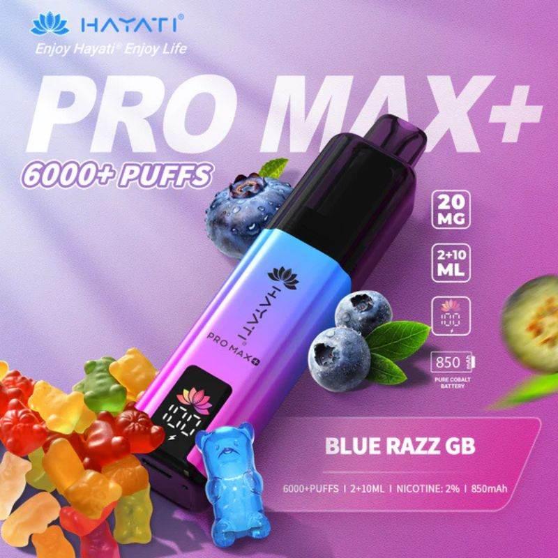 Hayati Pro Max Plus 6000 Vape Kit Blue Razz Gummy Bear Flavour