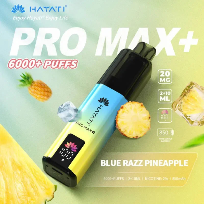 Hayati Pro Max Plus 6000 Vape Kit Blue Razz Pineapple Flavour