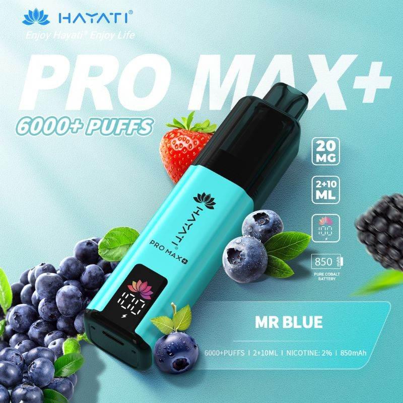 Hayati Pro Max Plus 6000 Vape Kit Mr Blue Flavour