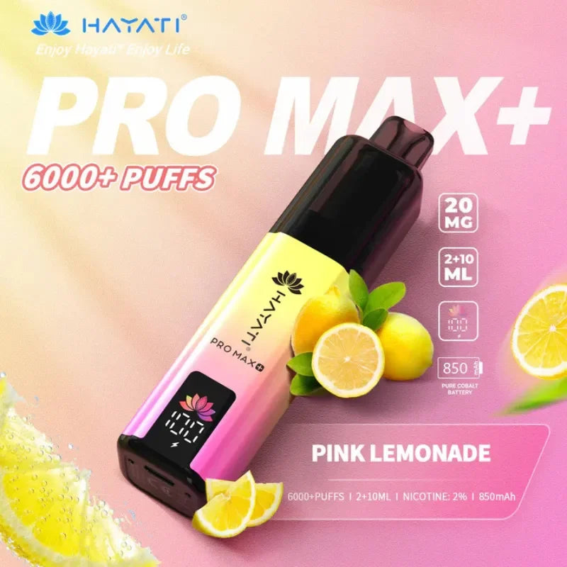 Hayati Pro Max Plus 6000 Vape Kit Pink Lemonade Flavour