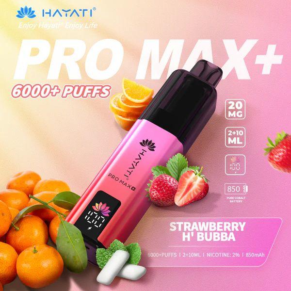 Hayati Pro Max Plus 6000 Vape Kit Strawberry Hubba Bubba Flavour