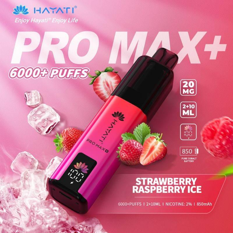 Hayati Pro Max Plus 6000 Vape Kit Strawberry Raspberry Ice Flavour