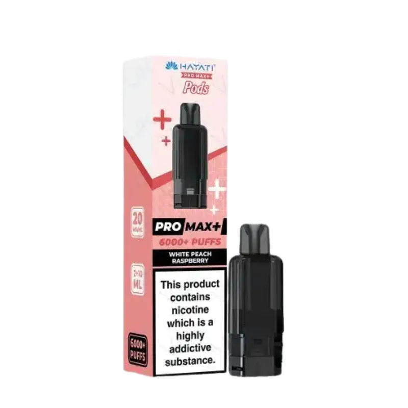 Hayati Pro Max Plus 6K Prefilled Pods White Peach Raspberry Flavour
