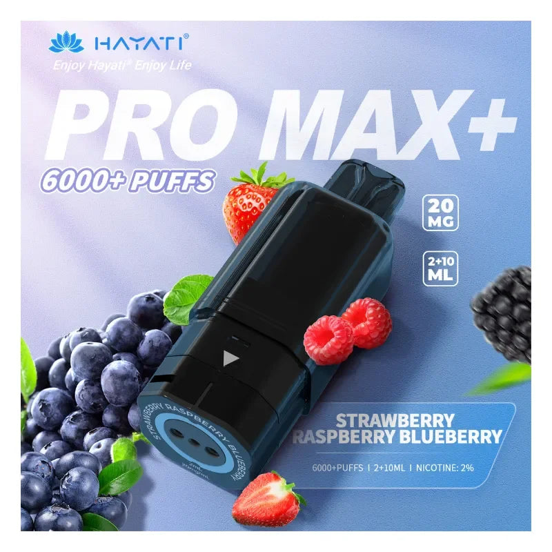 Hayati Pro Max Plus Pods Strawberry Raspberry Blueberry Flavour