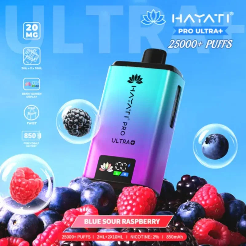Hayati Pro Ultra Plus 25K Vape Kit Blue Sour Raspberry Flavour