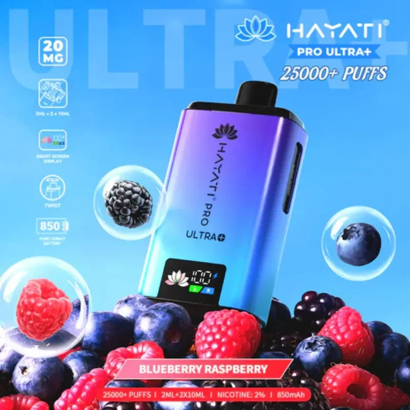 Hayati Pro Ultra Plus 25K Vape Kit Blueberry Raspberry Flavour