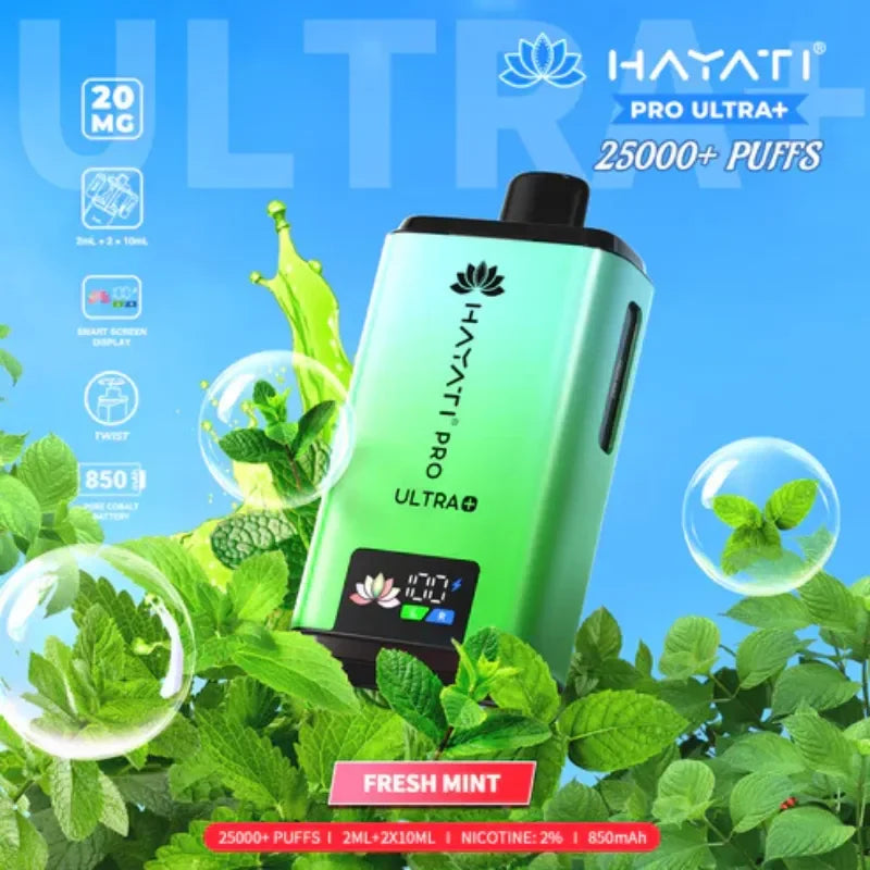Hayati Pro Ultra Plus 25K Vape Kit Fresh Mint Flavour