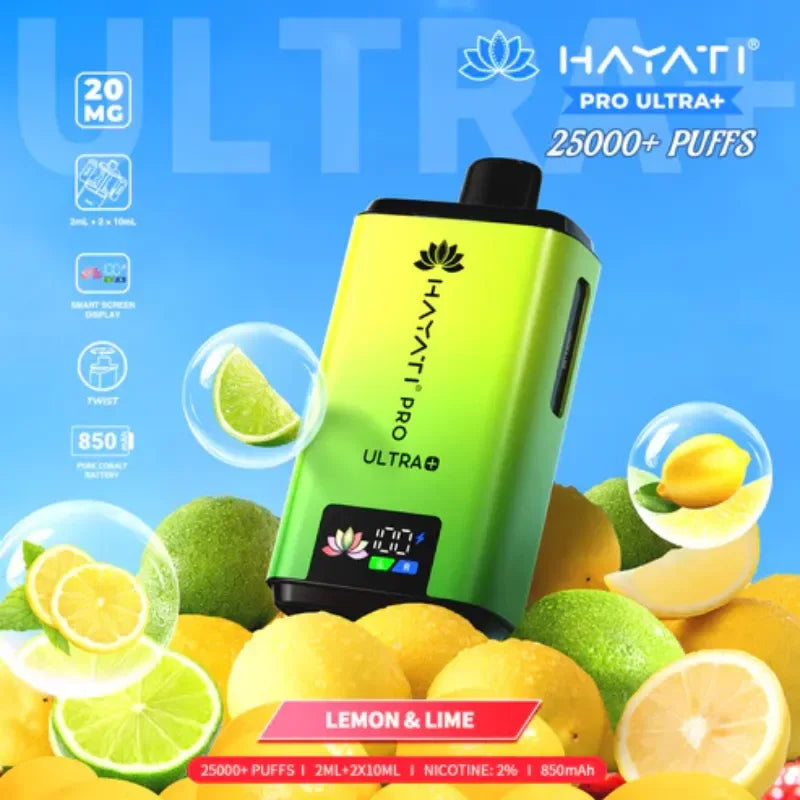 Hayati Pro Ultra Plus 25K Vape Kit Lemon Lime Flavour