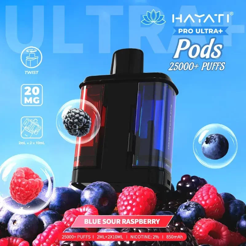 Hayati Pro Ultra Plus 25K Prefilled Pods Blue Sour Raspberry Flavour