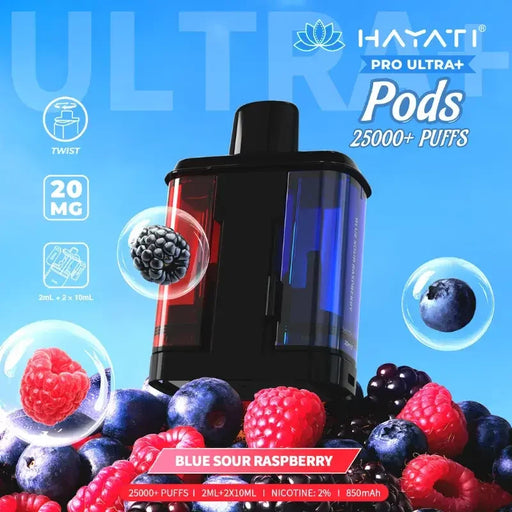 Hayati Pro Ultra Plus 25K Prefilled Pods Blue Sour Raspberry Flavour
