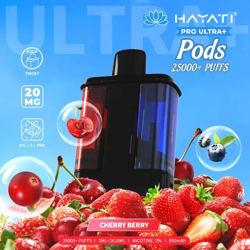 Hayati Pro Ultra Plus 25K Prefilled Pods Cherry Berry Flavour