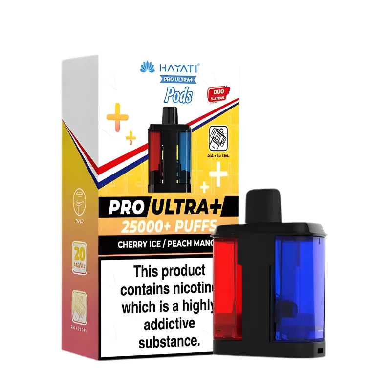Hayati Pro Ultra Plus 25K Prefilled Pods Cherry Ice / Peach Mango