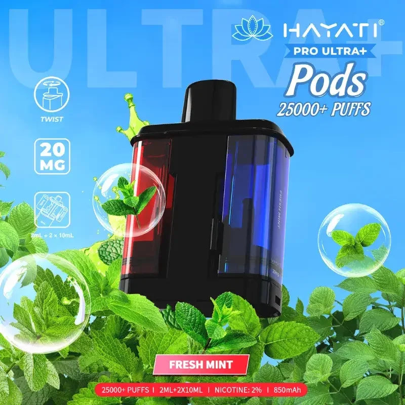 Hayati Pro Ultra Plus 25K Prefilled Pods Fresh Mint Flavour