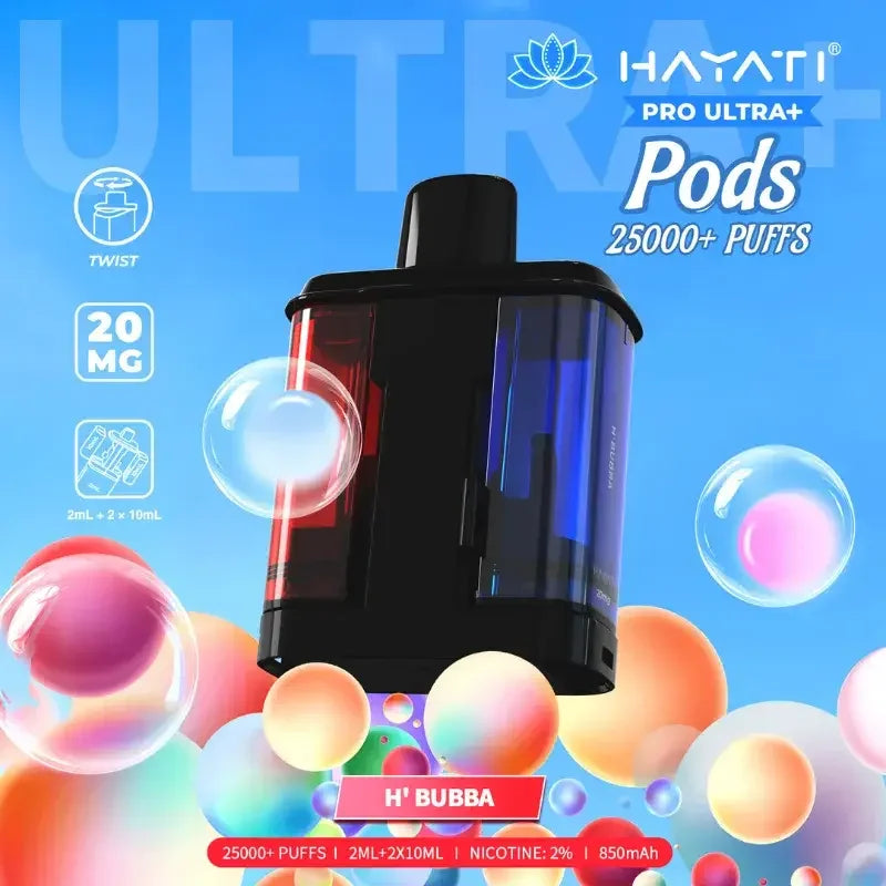 Hayati Pro Ultra Plus 25K Prefilled Pods Hubba Bubba Flavour