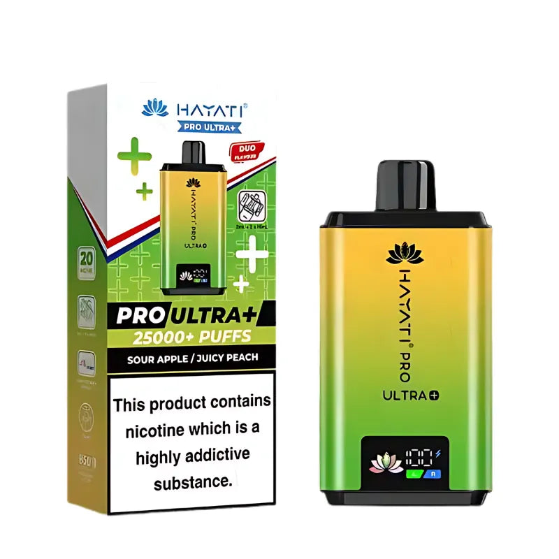 Hayati Pro Ultra Plus 25K Vape Kit Sour Apple / Juicy Peach 