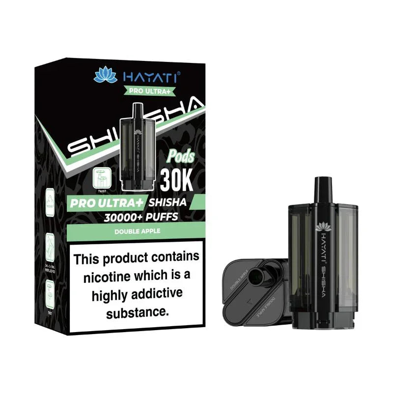Hayati Pro Ultra Plus Shisha 30000 Refill Pods Double Apple Flavour