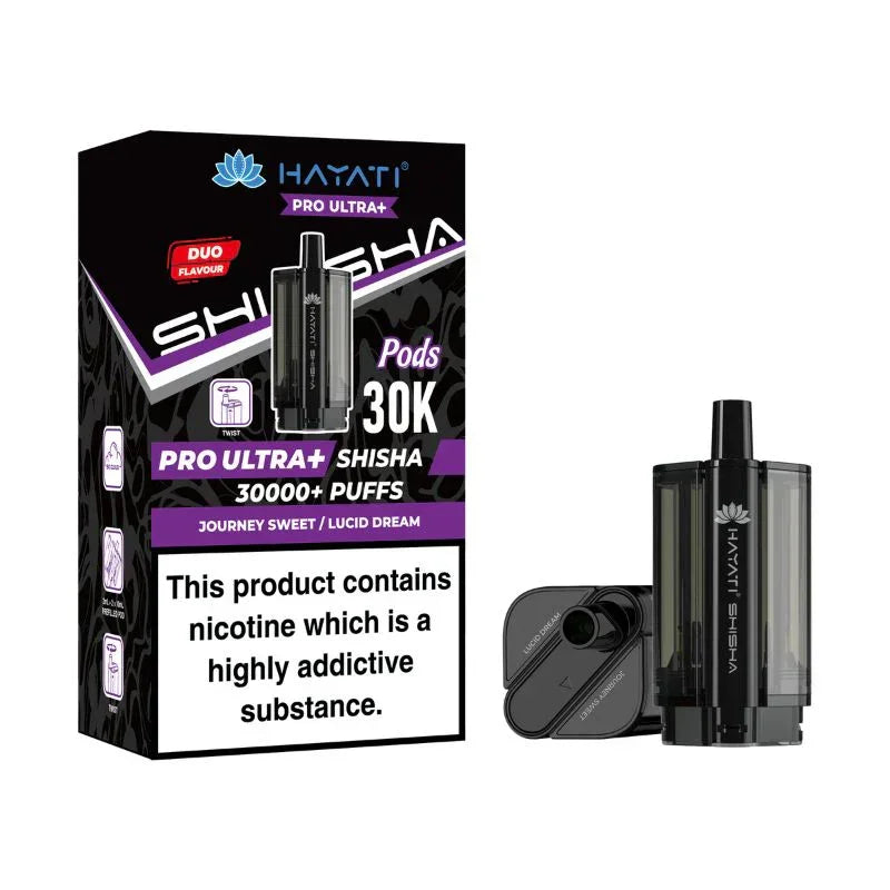 Hayati Pro Ultra Plus Shisha 30000 Refill Pods Journey Sweet Lucid Dream Flavour