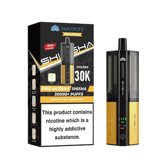 Hayati Pro Ultra Plus Shisha 30K Pod Kit Lemon Lime Lemon Mint Flavour