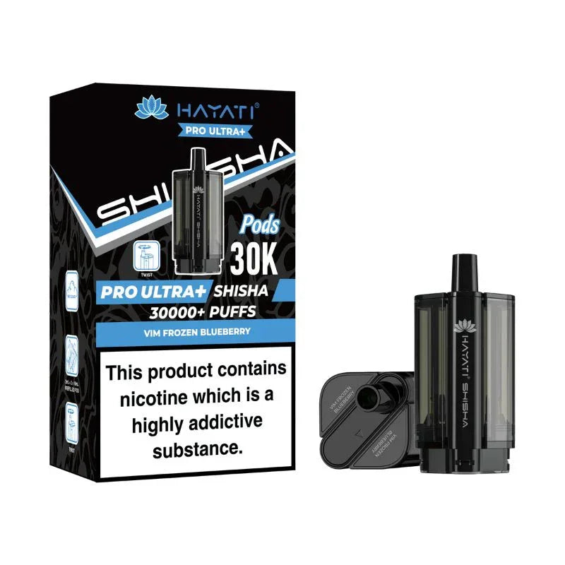 Hayati Pro Ultra Plus Shisha 30000 Refill Pods Vim Frozen Blueberry Flavour