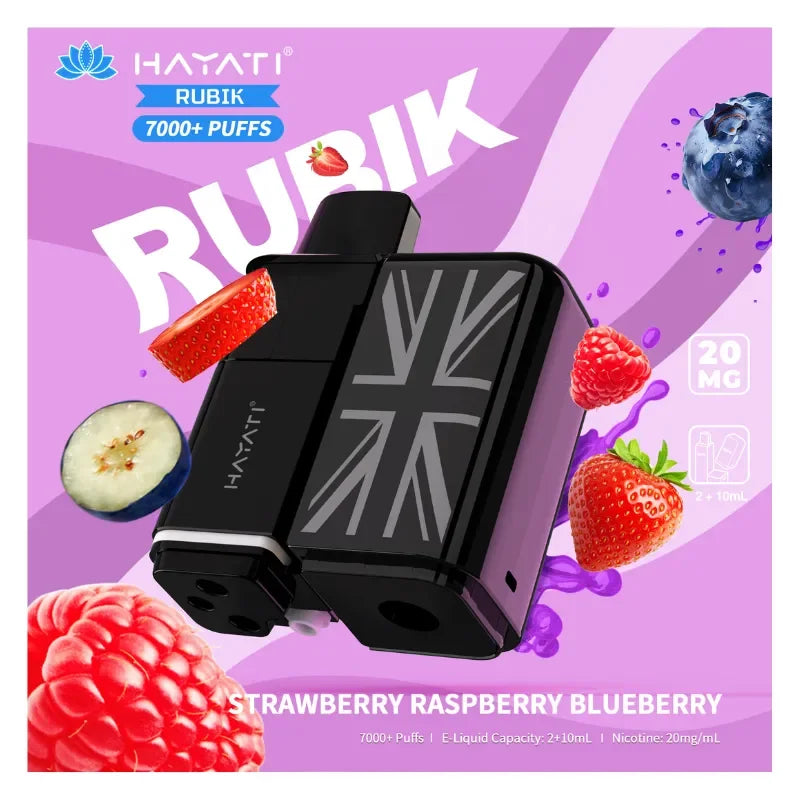 Hayati Rubik 7000 Refill Pods Strawberry Raspberry Blueberry Flavour
