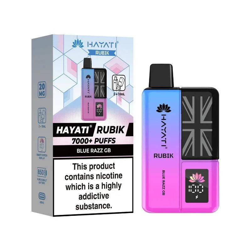 Hayati Rubik 7000 Vape Kit Blue Razz Gummy Bear Flavour