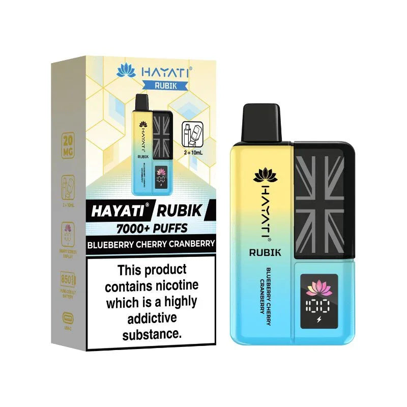 Hayati Rubik 7000 Vape Kit Blueberry Cherry Cranberry Flavour