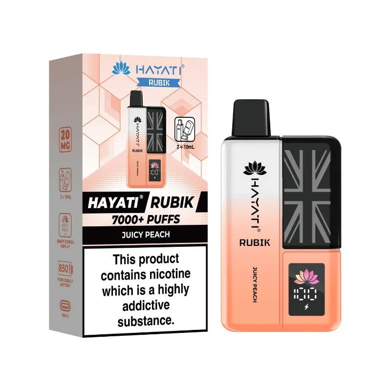 Hayati Rubik 7000 Vape Kit Juicy Peach Flavour