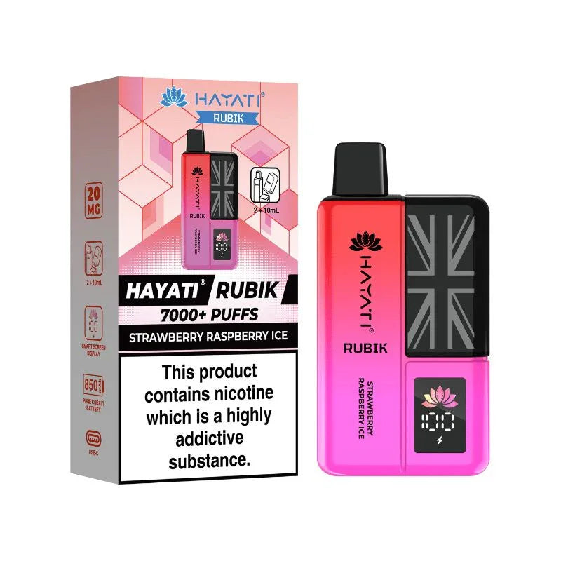 Hayati Rubik 7000 Vape Kit Strawberry Raspberry Ice Flavour