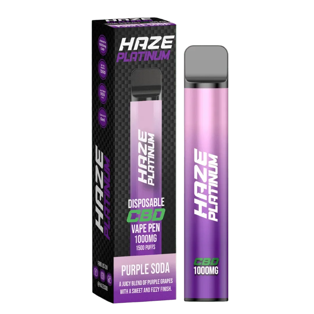 Haze Platinum CBD Vape Purple Soda Flavour