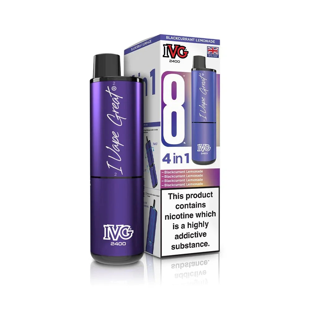 IVG 2400 Vape Kit Blackcurrant Lemonade Flavour