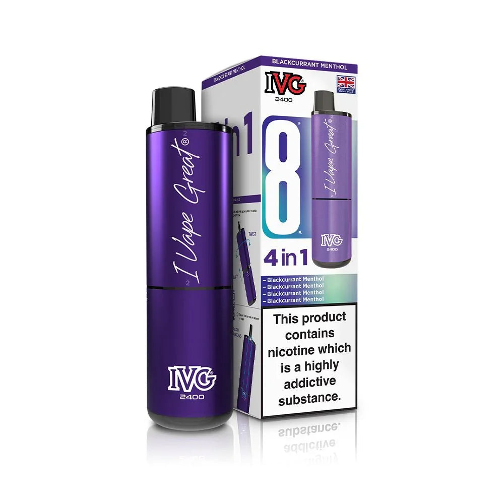 IVG 2400 Vape Kit Blackcurrant Menthol Flavour