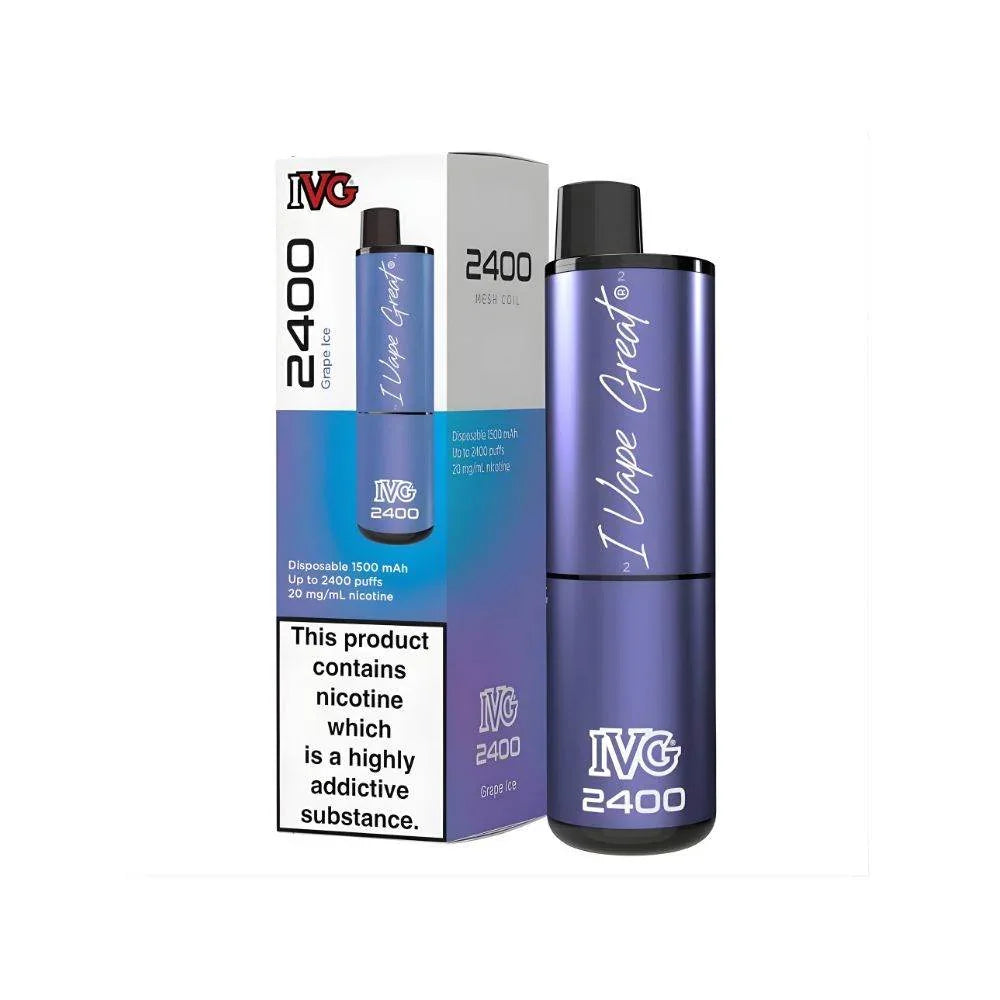 IVG 2400 Vape Kit Grape Ice Flavour