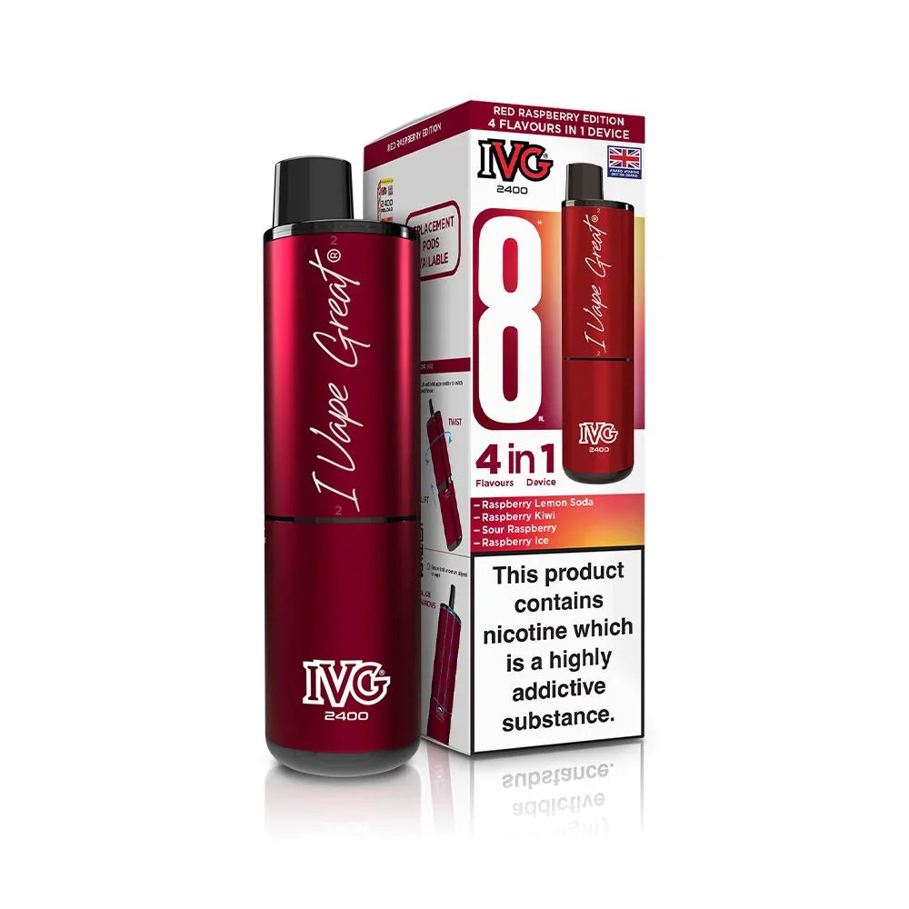 IVG 2400 Vape Kit Red Raspberry Edition