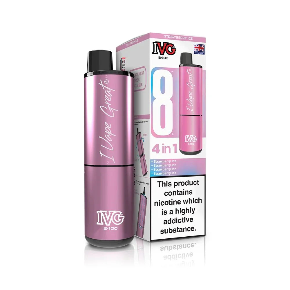 IVG 2400 Vape Kit Strawberry Ice Flavour