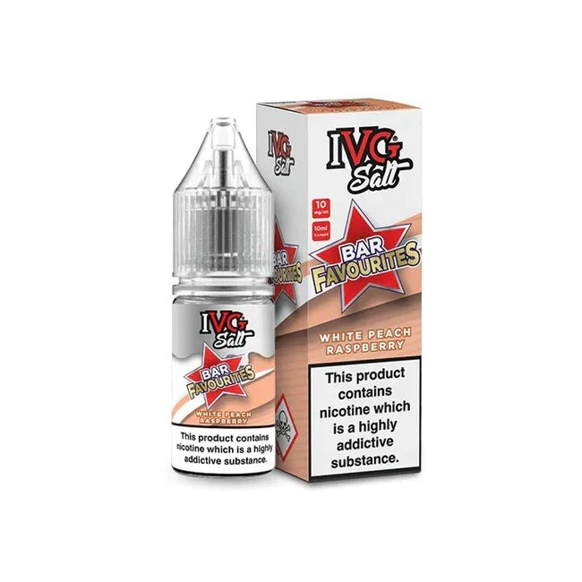 IVG Salt Bar Favourites e-liquid White Peach Raspberry Flavour