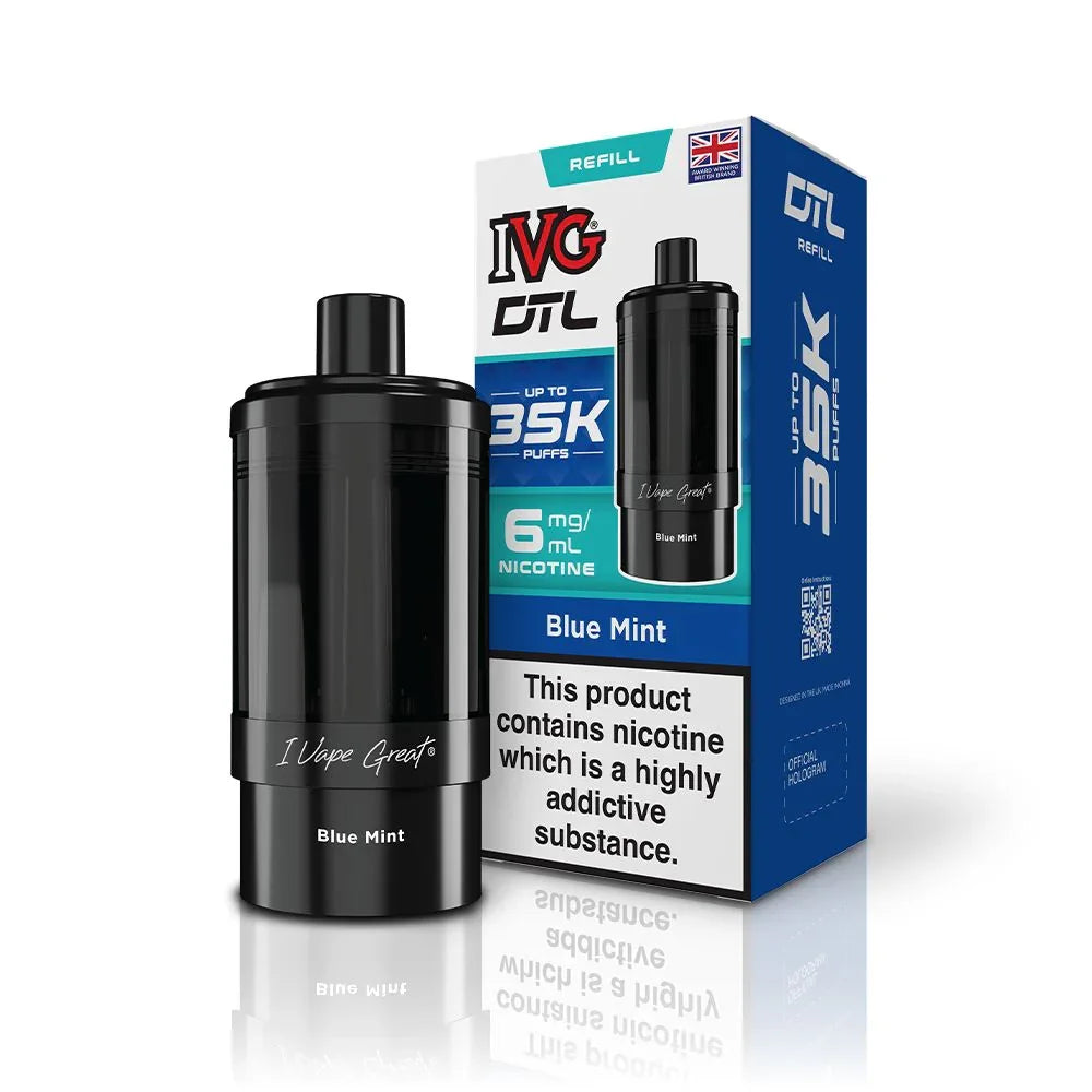 IVG DTL 35 Refill Pods Blue Mint Flavour