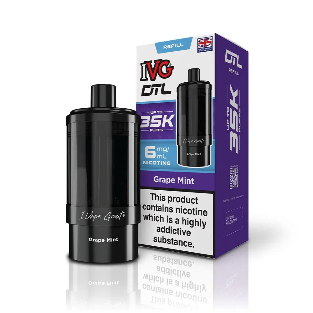 IVG DTL 35 Refill Pods Grape Mint Flavour