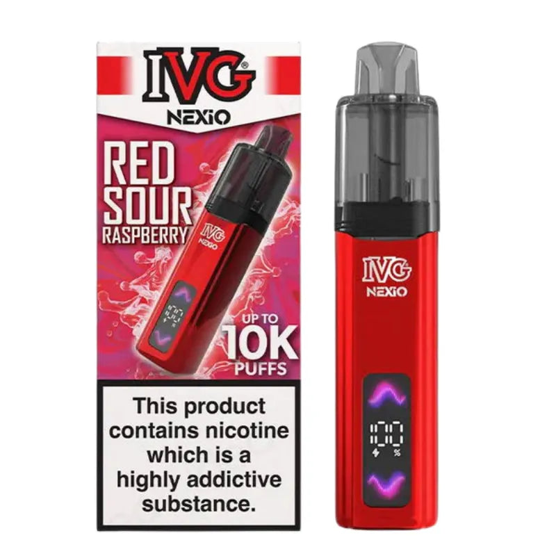 IVG Nexio 10K Vape Kit Red Sour Raspberry Flavour
