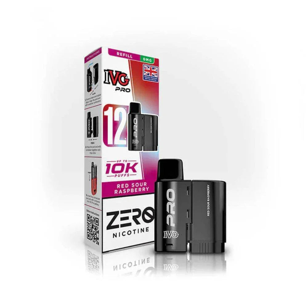 IVG Pro 12 Refill Pod Red Sour Raspberry Flavour 0mg