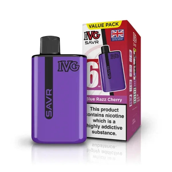 IVG SAVR Vape Kit Blue Razz Cherry Flavour