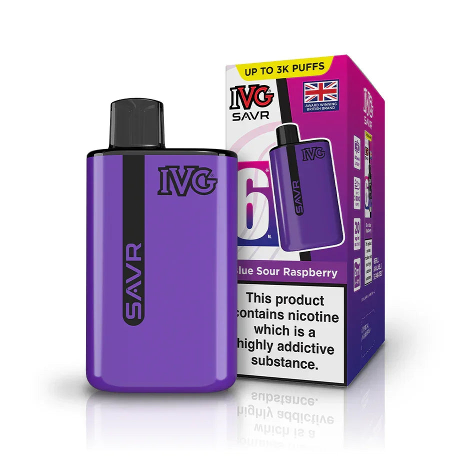 IVG SAVR Vape Kit Blue Sour Raspberry Flavour